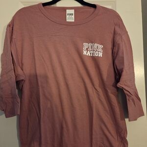 PINK Victoria's Secret Dusty Rose Long Sleeve Tee